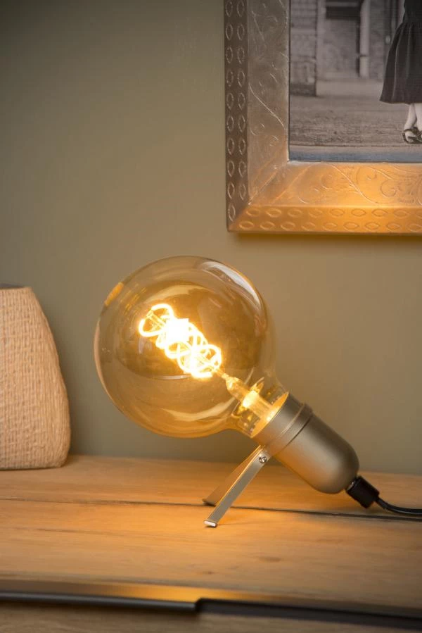 Lucide PUKKI - Lampe de table - LED - E27 - 1x5W 2200K - Or Mat / Laiton - ambiance 1